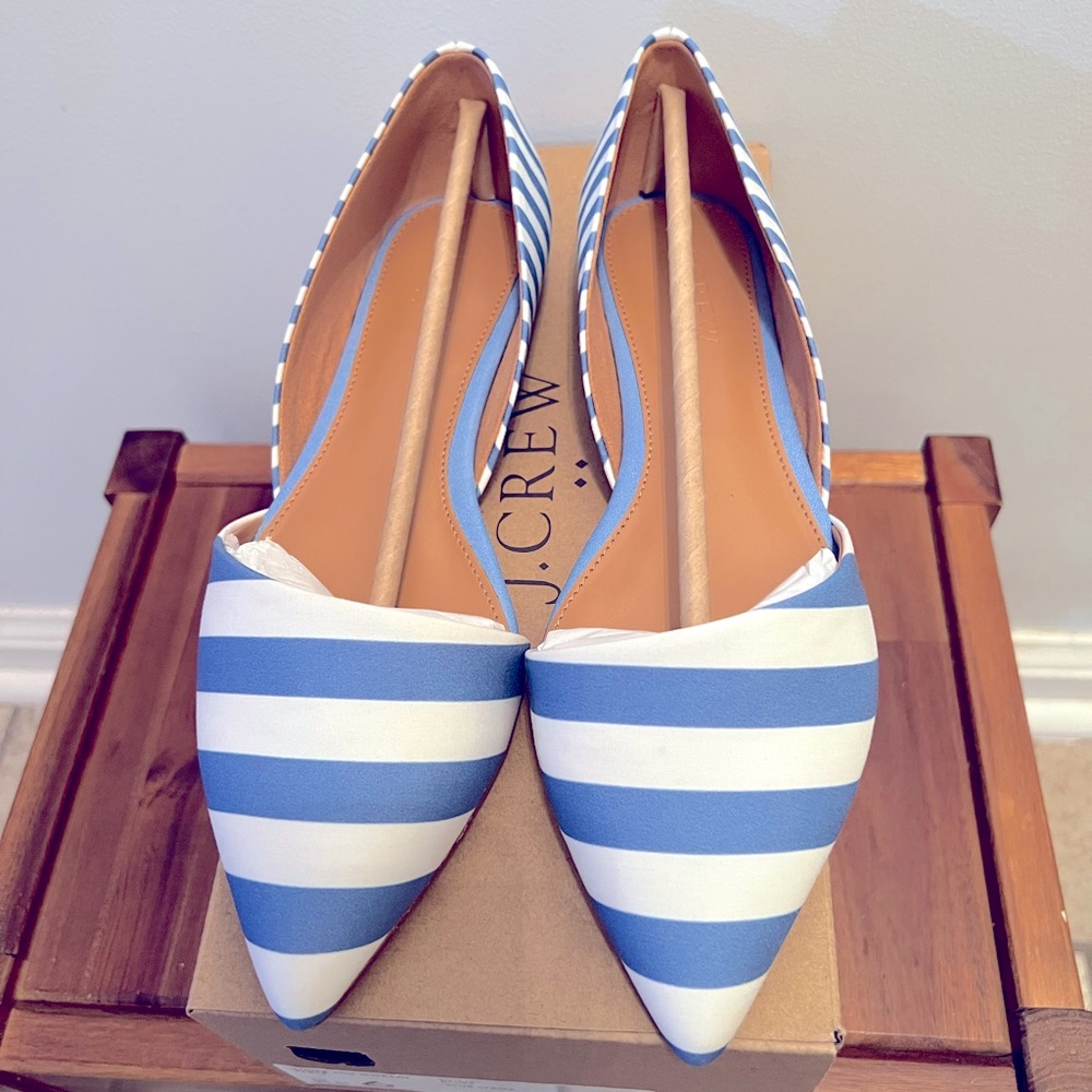 J.Crew Women Stripe Zoe D’Orsay Flats